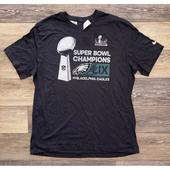 NWT Men's Philadelphia Eagles Nike  Super Bowl LIX Champions Tee - Black - XL - Picture 1 of 6
